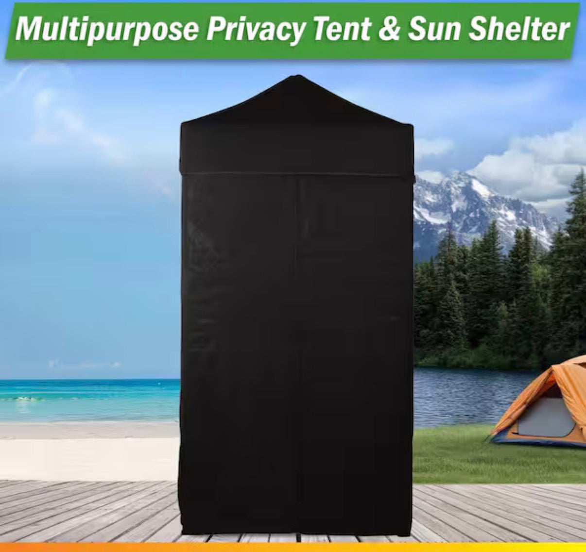 3.9 ft. x 3.9 ft. Pop Up Privacy Tent Canopy, Black