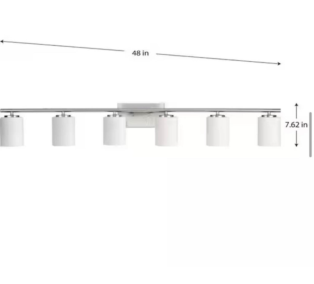 48 in. 6-Light Brushed Nickel Vanity Light