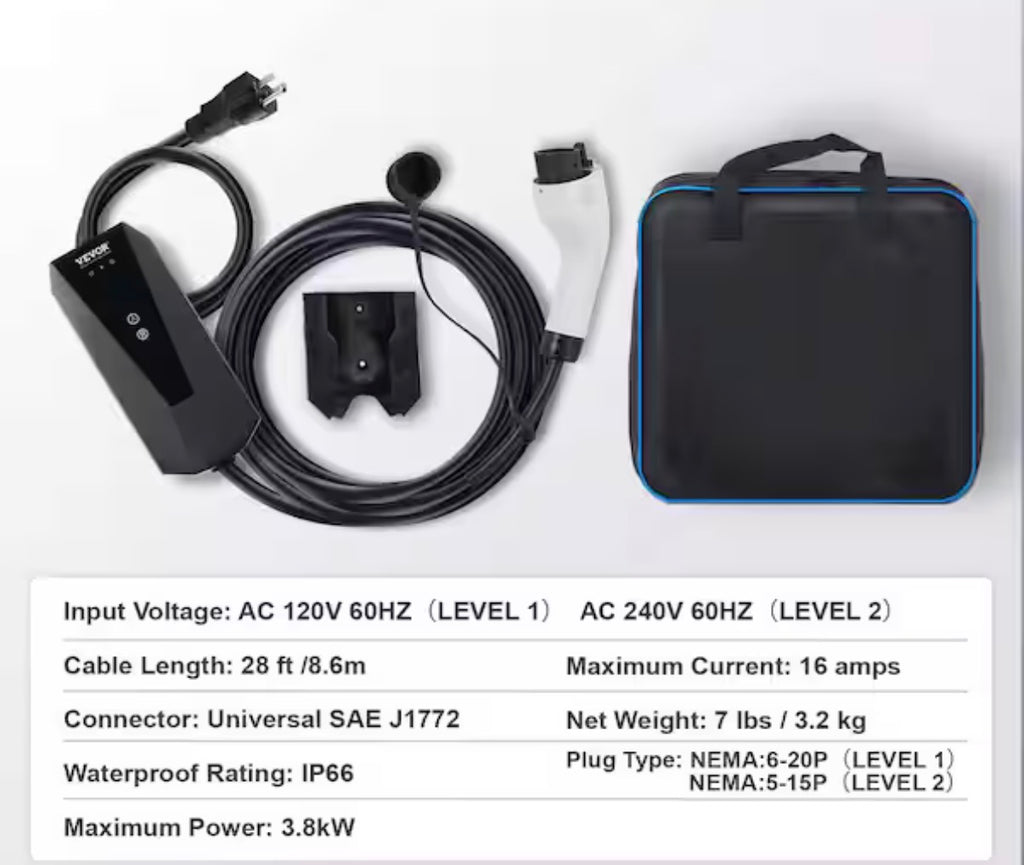 VEVOR Level 1+2 Universal EV Charger