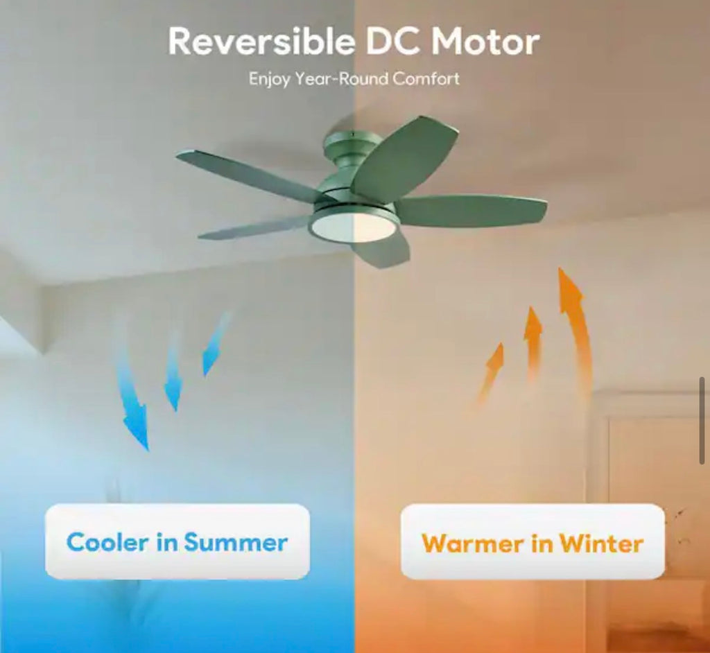 36 in. LED Green Natural Woodgrain  Ceiling Fan