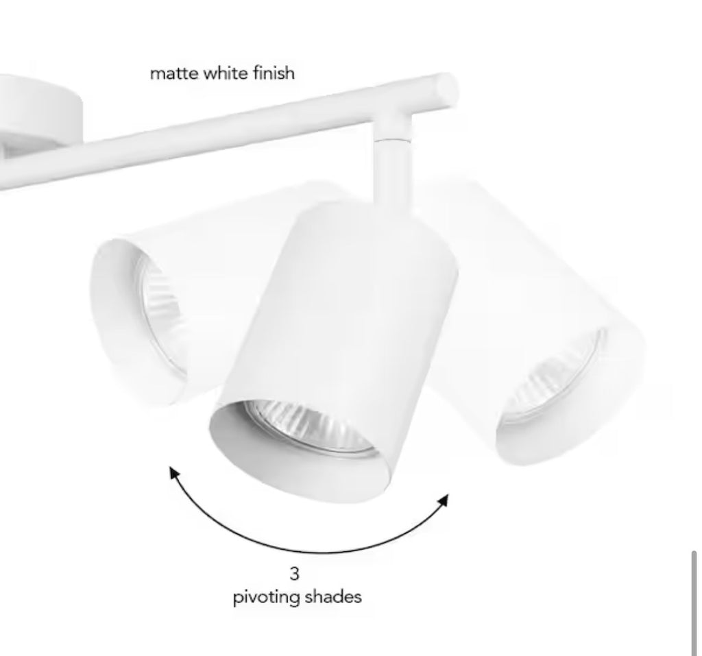 Pratt 2 ft. Matte White 3-Light Track Lighting Kit