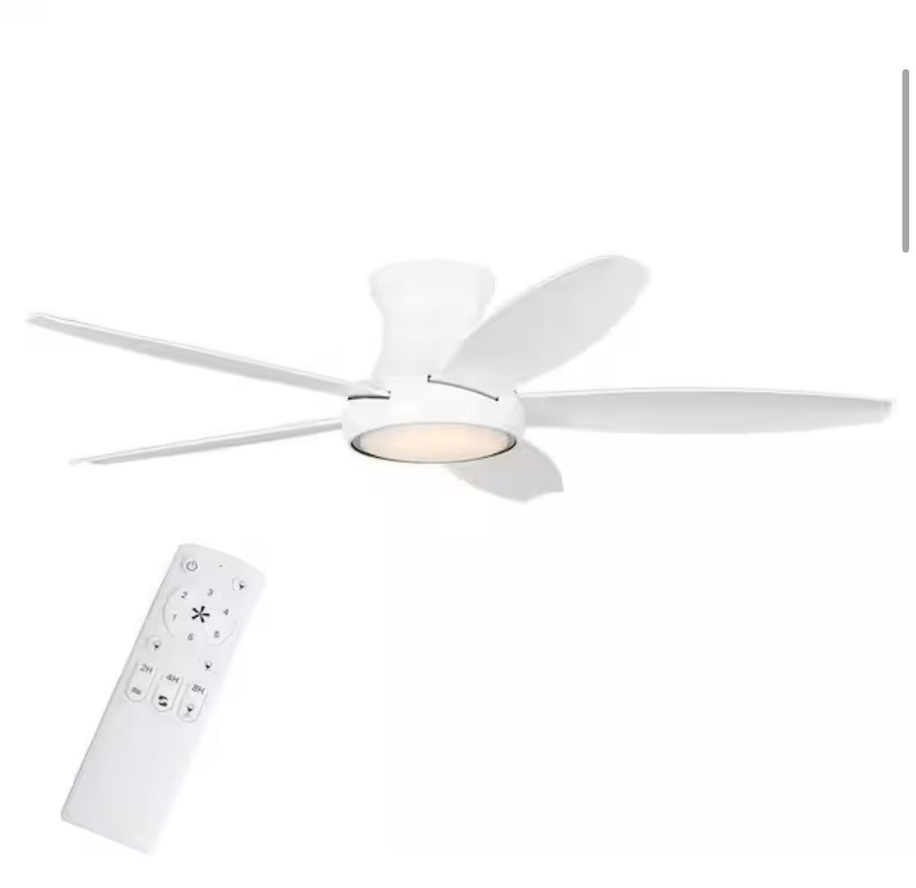 52 in. Flush Mount Ceiling Fan with Adjustable LED light