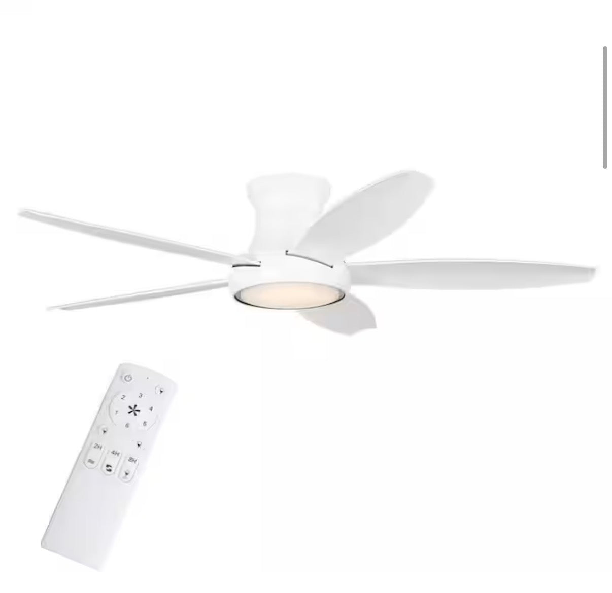 52 in. Flush Mount Ceiling Fan with Adjustable LED light