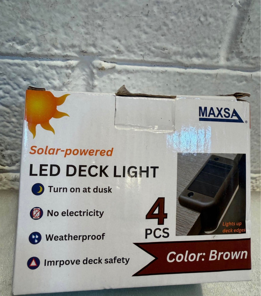 Brown Integrated LED Solar Powered Deck Rail Light (4-pack)