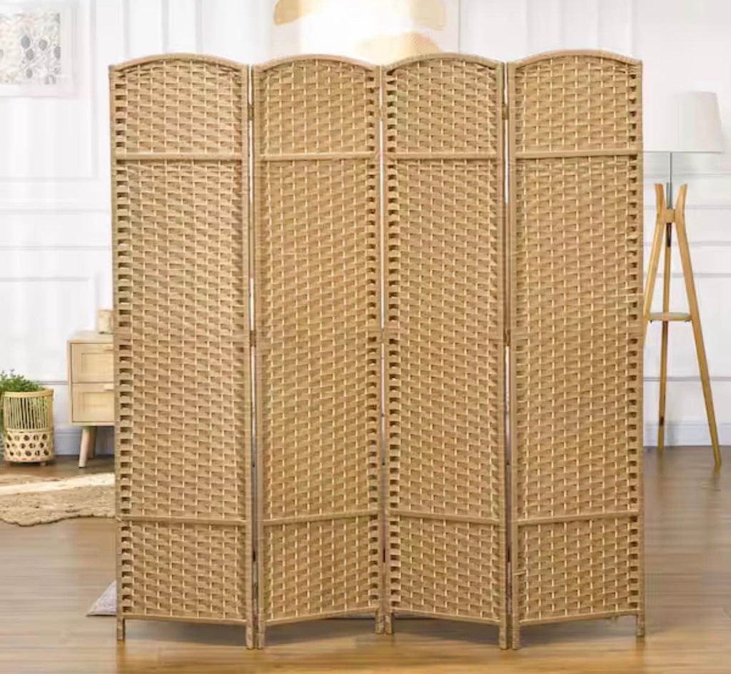 4-Panel Folding Room Divider Privacy Screen