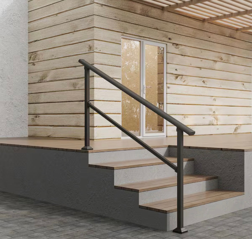 5.67 ft. Metal Handrail for 0-5 Steps (1-Pack)