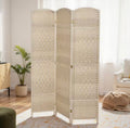 Hand-Woven Wall Partition 3-Panel Room Divider