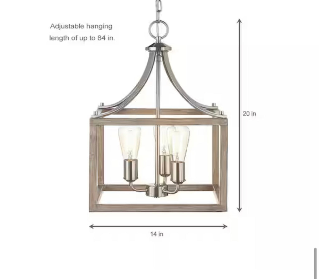 Brushed Nickel Farmhouse Square Chandelier