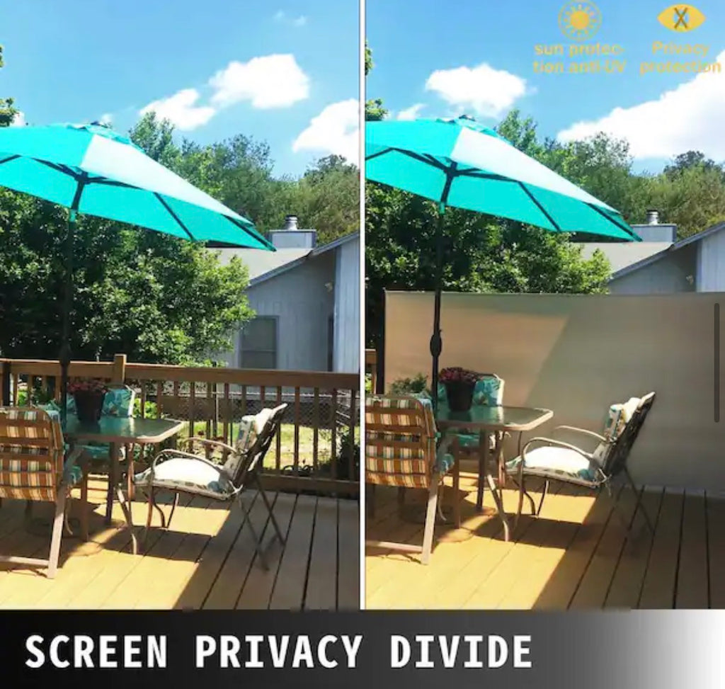 118 in. x 71 in. Retractable Side Awning Patio Screen Room Divider