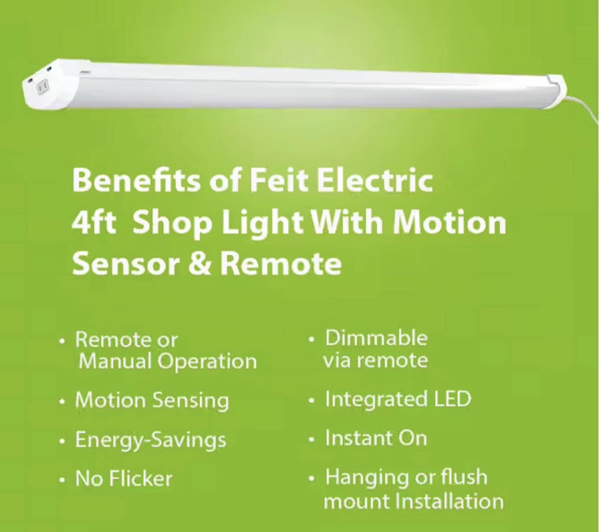 Motion Sense Shop Light with Remote
