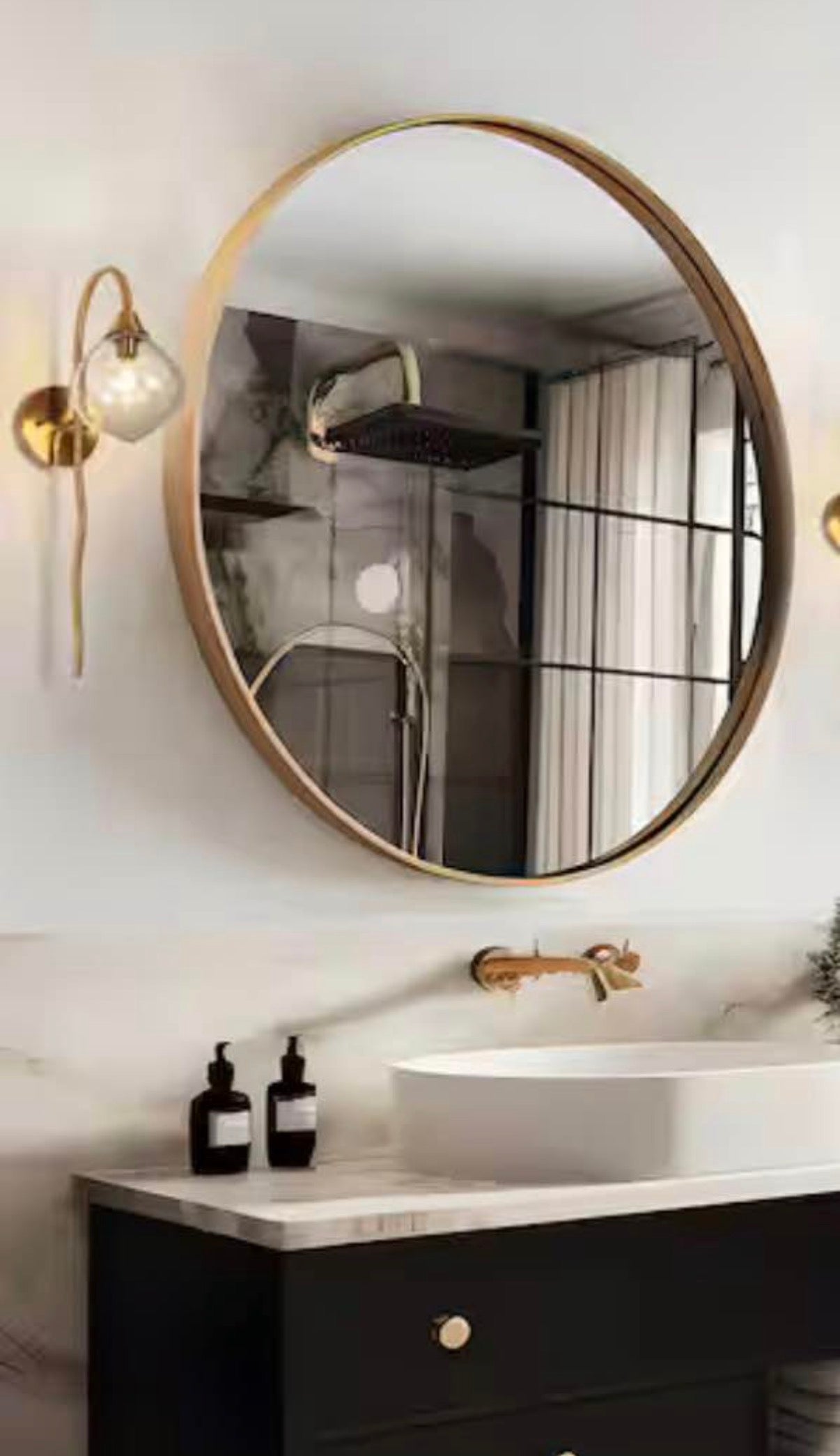Modern 6 in. 1-Light Brass Wall Sconce