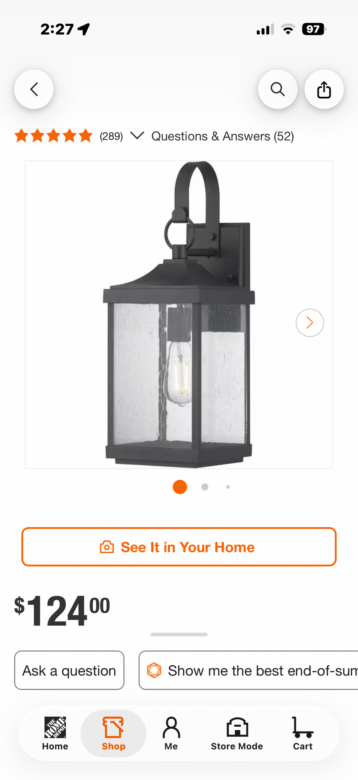 Park Court 19 in. Outdoor Wall Lantern light