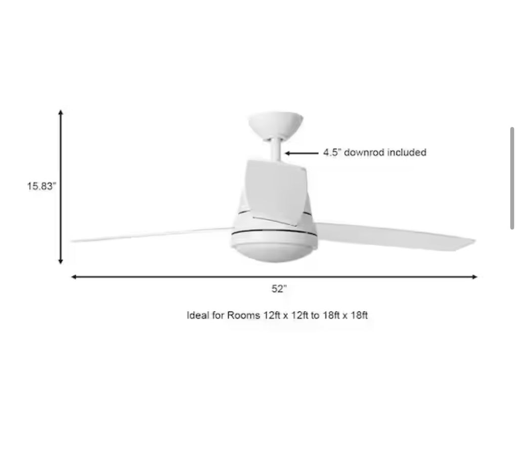 Caprice 52 in. Integrated LED Indoor Matte White Ceiling Fan