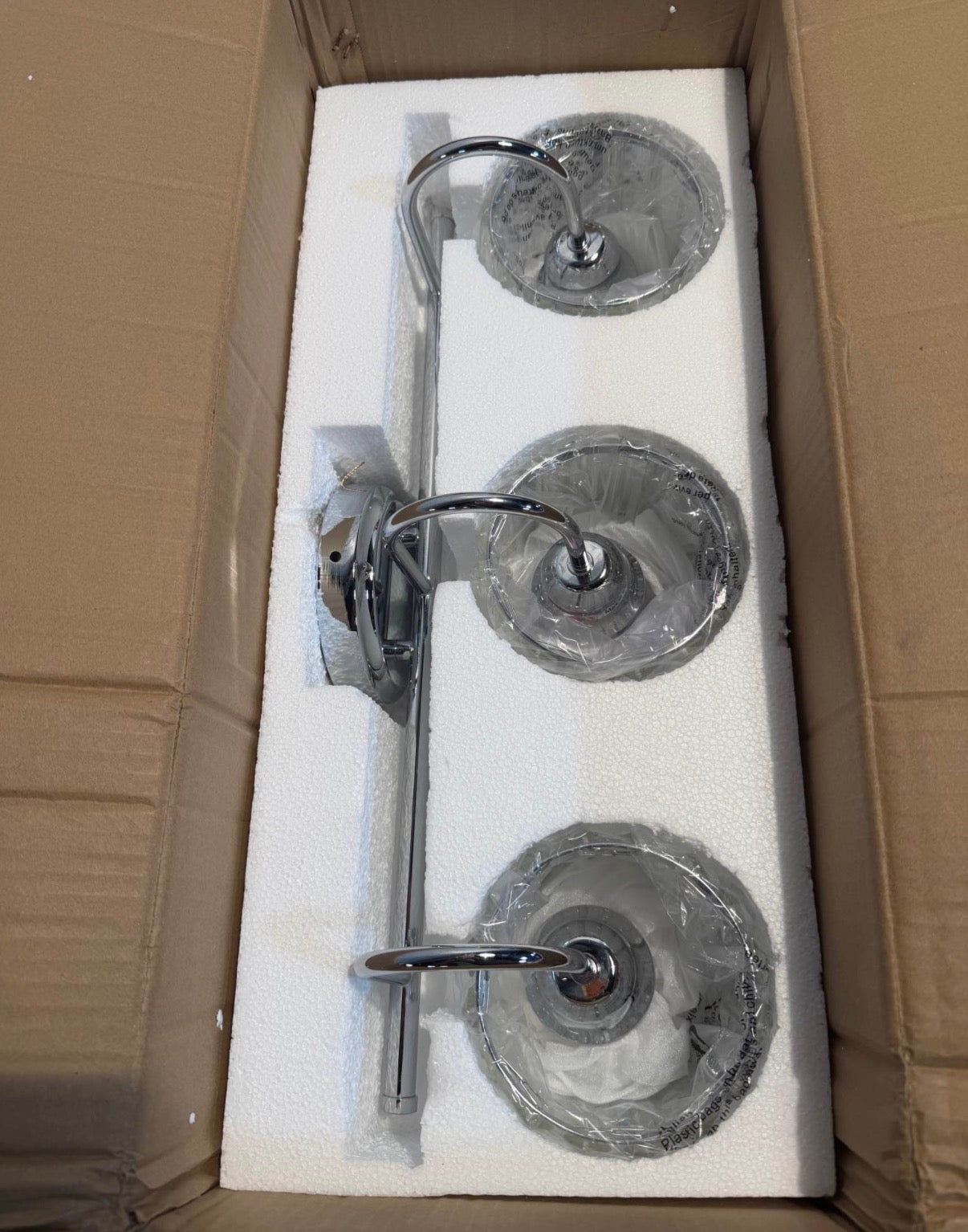 3-Light Chrome Dimmable Glam Crystal Bathroom Vanity Light