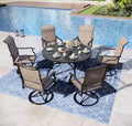7-Piece Outdoor Patio Dining Set with Swivel Chairs