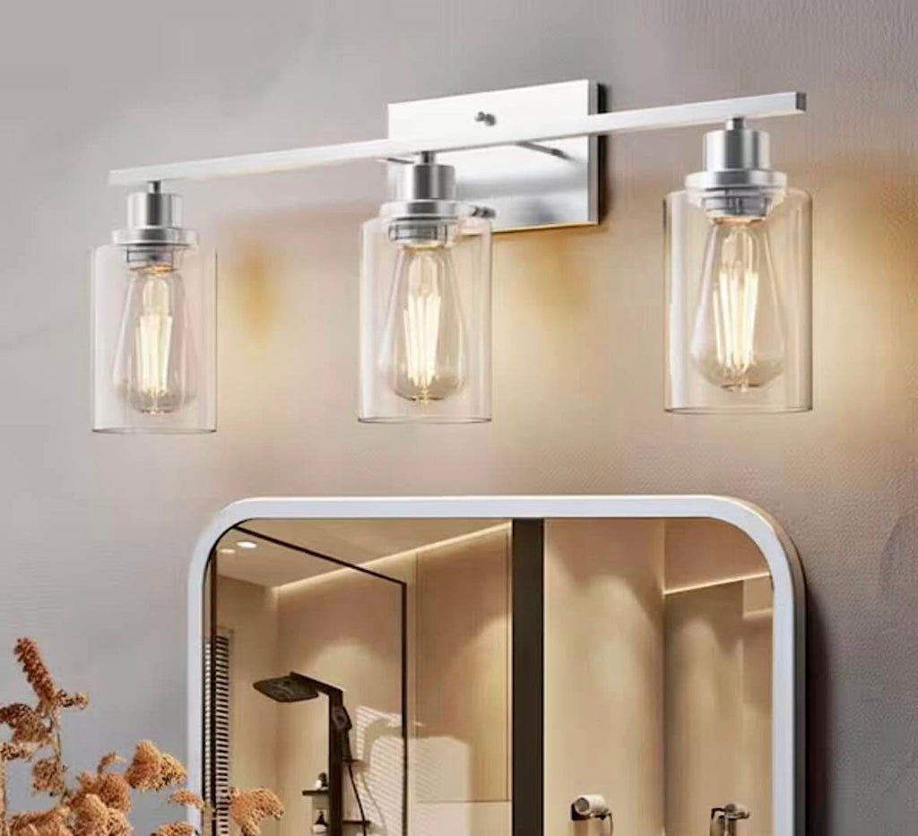 24 in. 3-Light Industrial Brushed Nickel Vanity Light