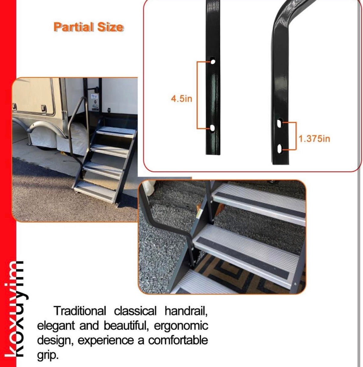 Step Handrail for Step Above 2nd Generation RV