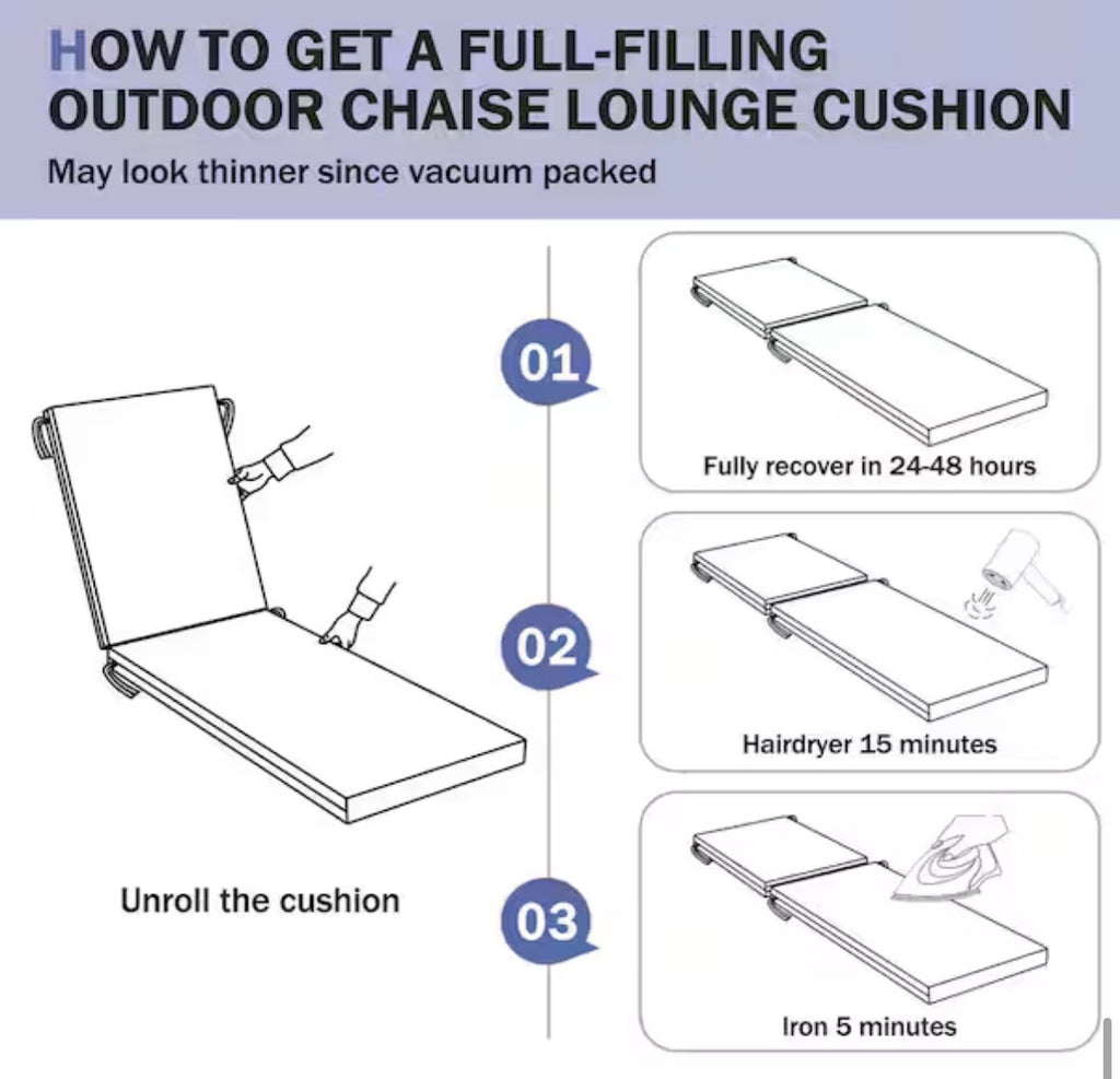 Premium Comfort Outdoor Chaise Lounge Cushion Set
