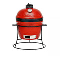 Joe Jr. 13.5 in. Portable Charcoal Grill in Red with Cast Iron Cart