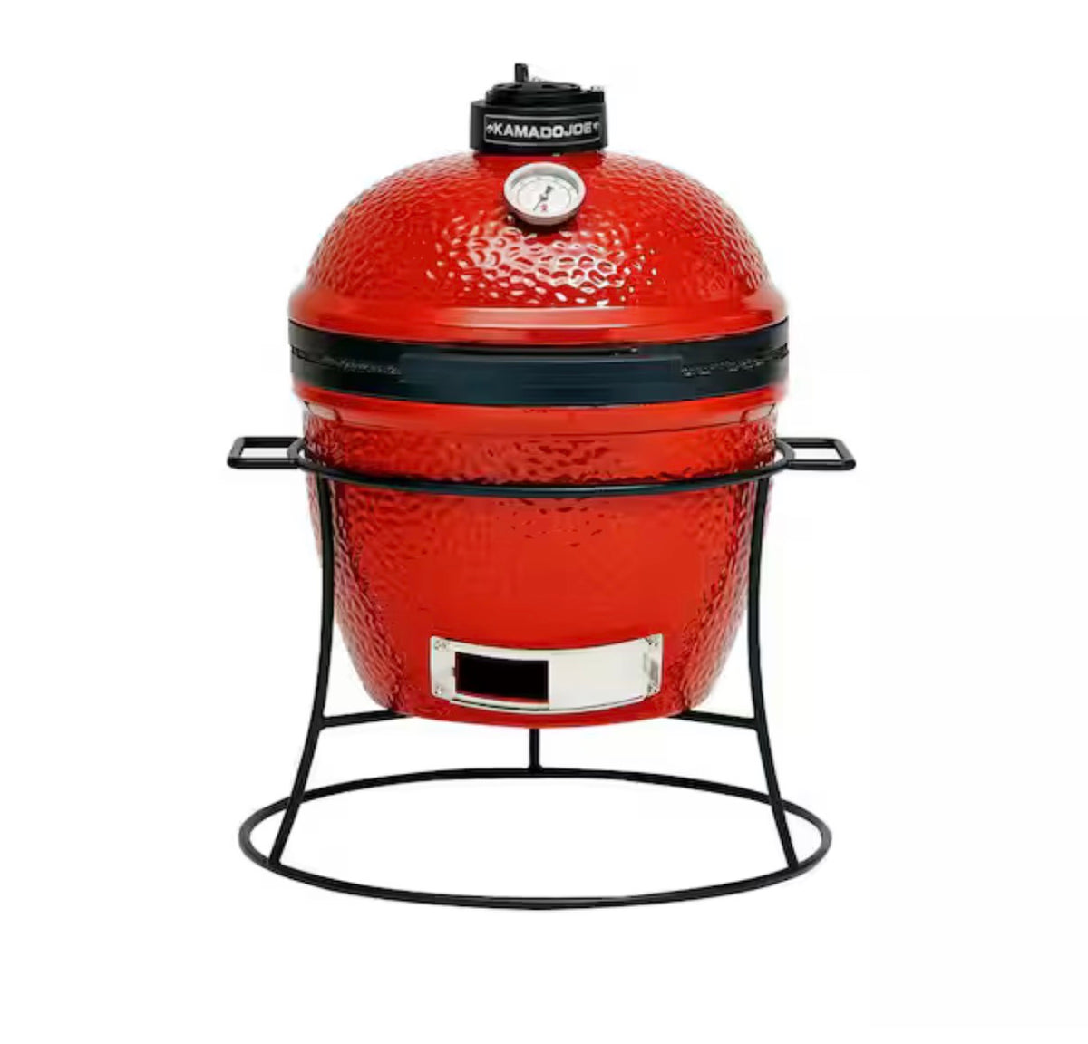 Joe Jr. 13.5 in. Portable Charcoal Grill in Red with Cast Iron Cart