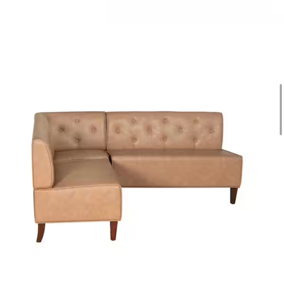 Trapp Corner Nook 73.37 in. Tan Dining Bench High Back
