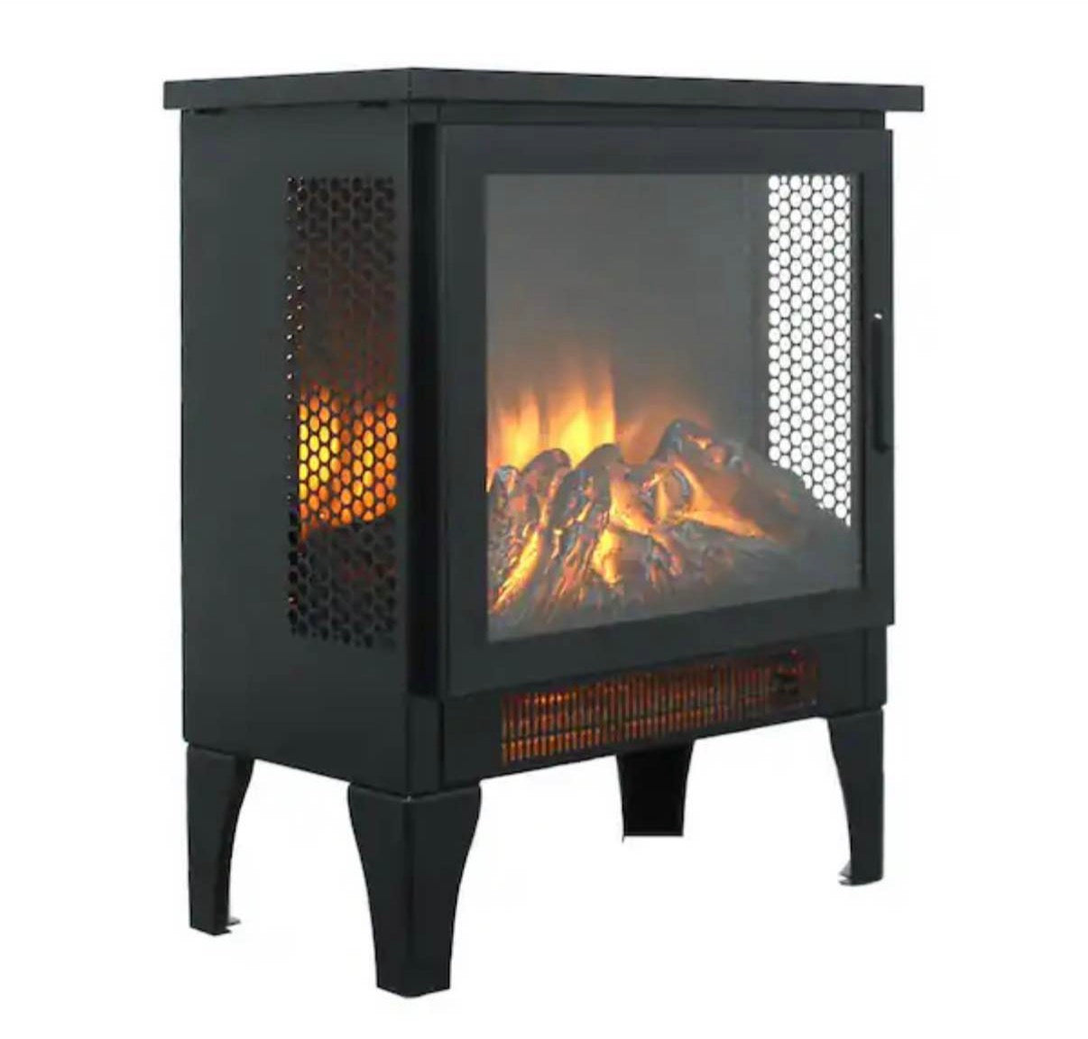 15 in. 400 sq. ft. 3-Sided 3D Flame Electric Stove