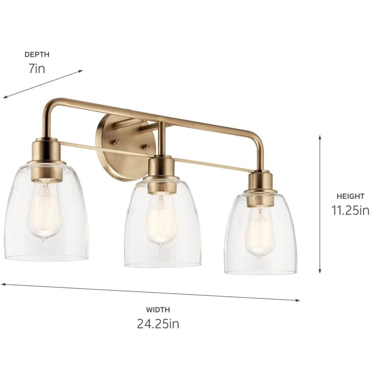 Kichler Meller 3-Light Industrial Vanity Light