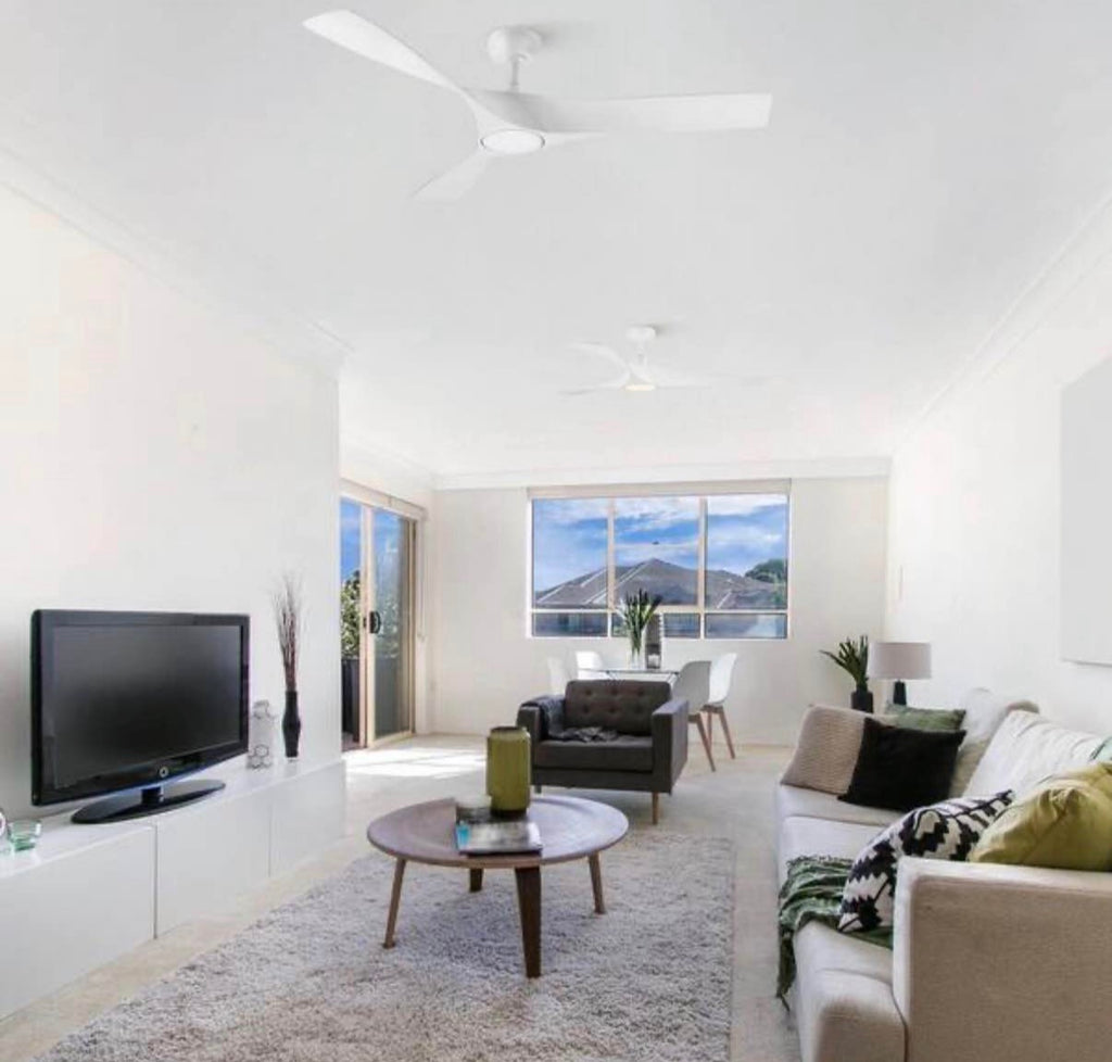 52 in. Smart Indoor White Ceiling Fan with 3000-6500K LED Light