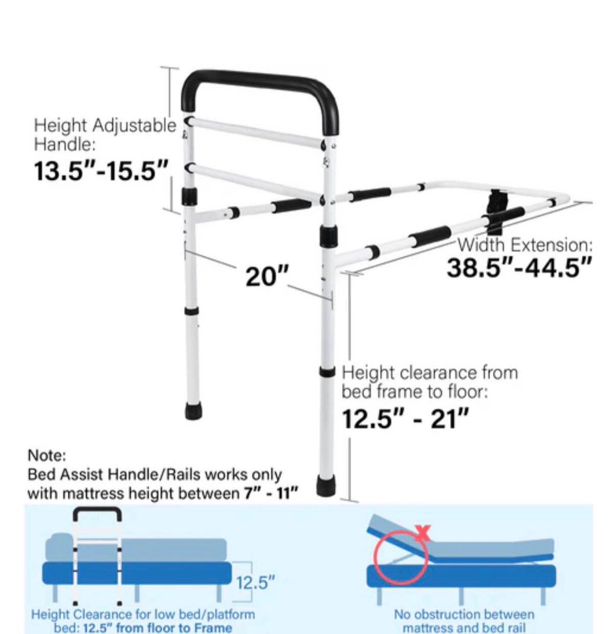 ADJUSTABLE BED ASSIST RAIL