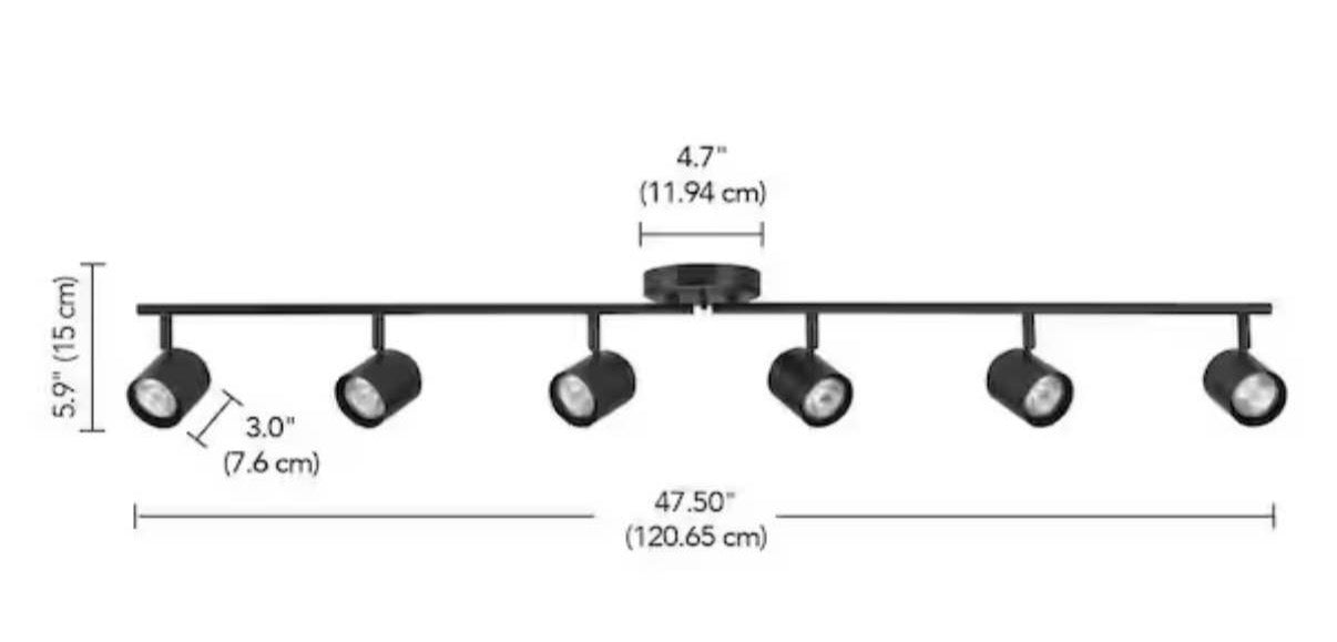 47 in. 6-Light  Foldable Track Lighting Kit