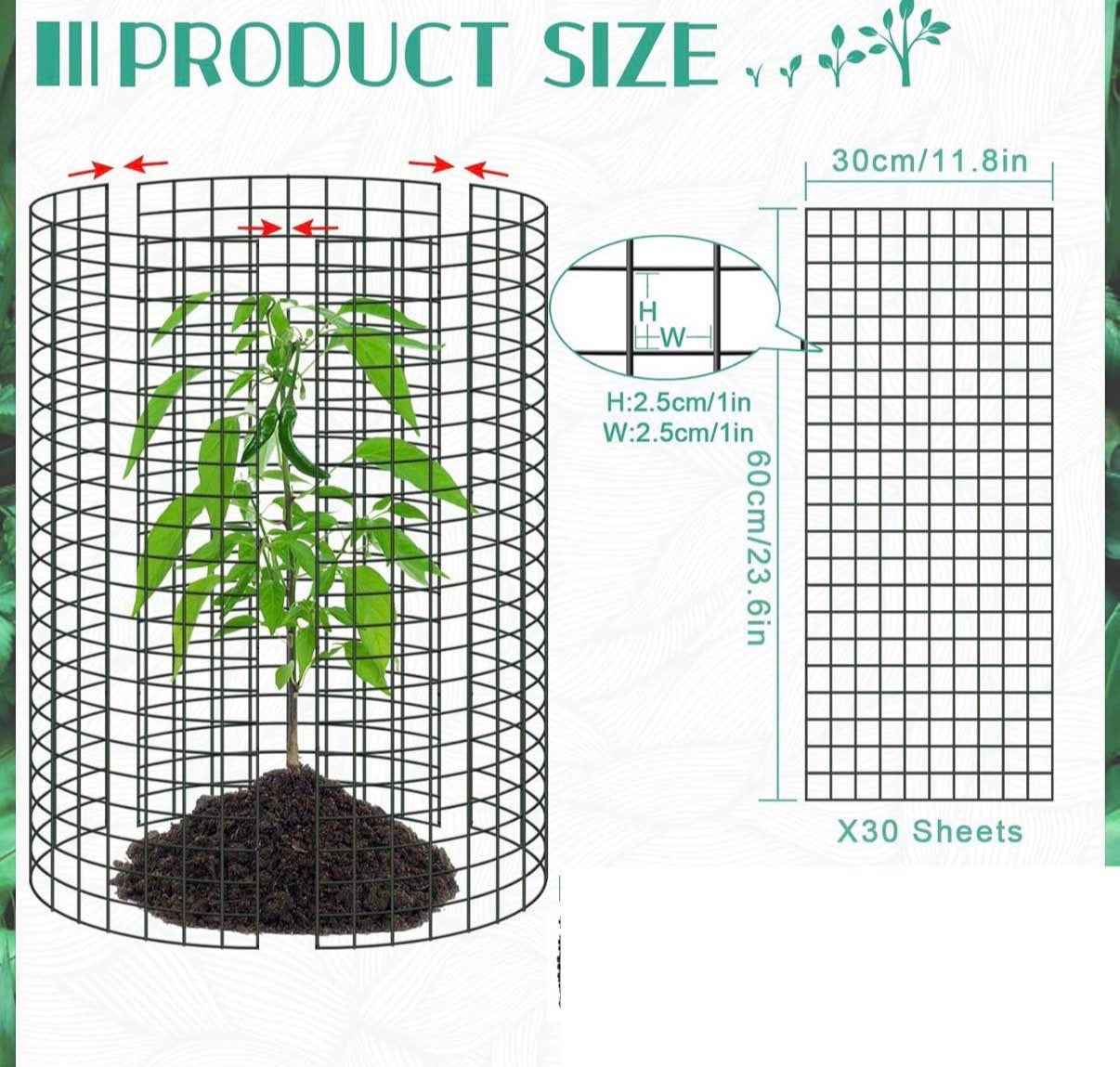 24"x 12" Large Wire Plant Protectors  30 PCs