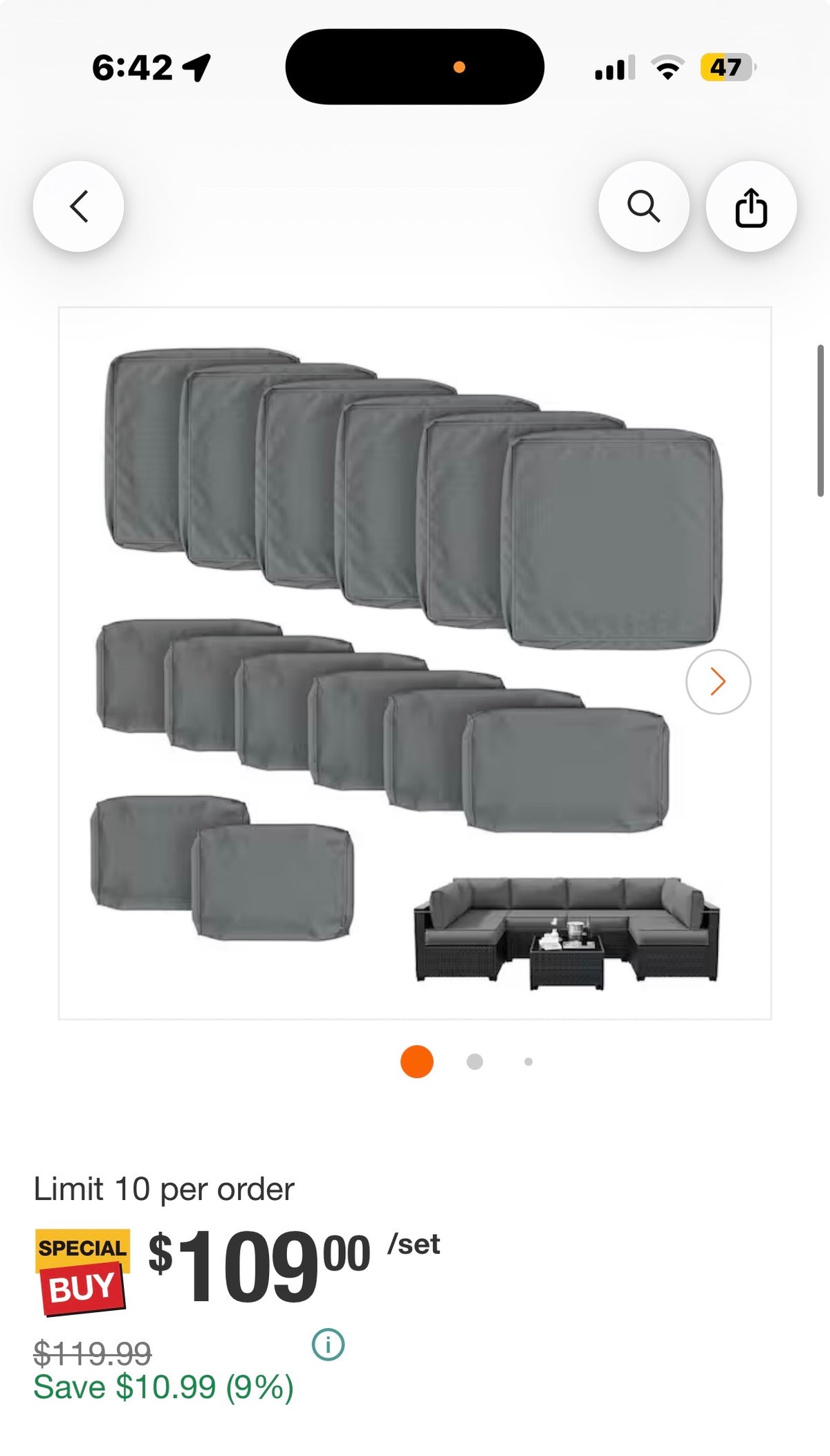 14-Piece Outdoor Cushion Cover Set (Slipcovers Only)