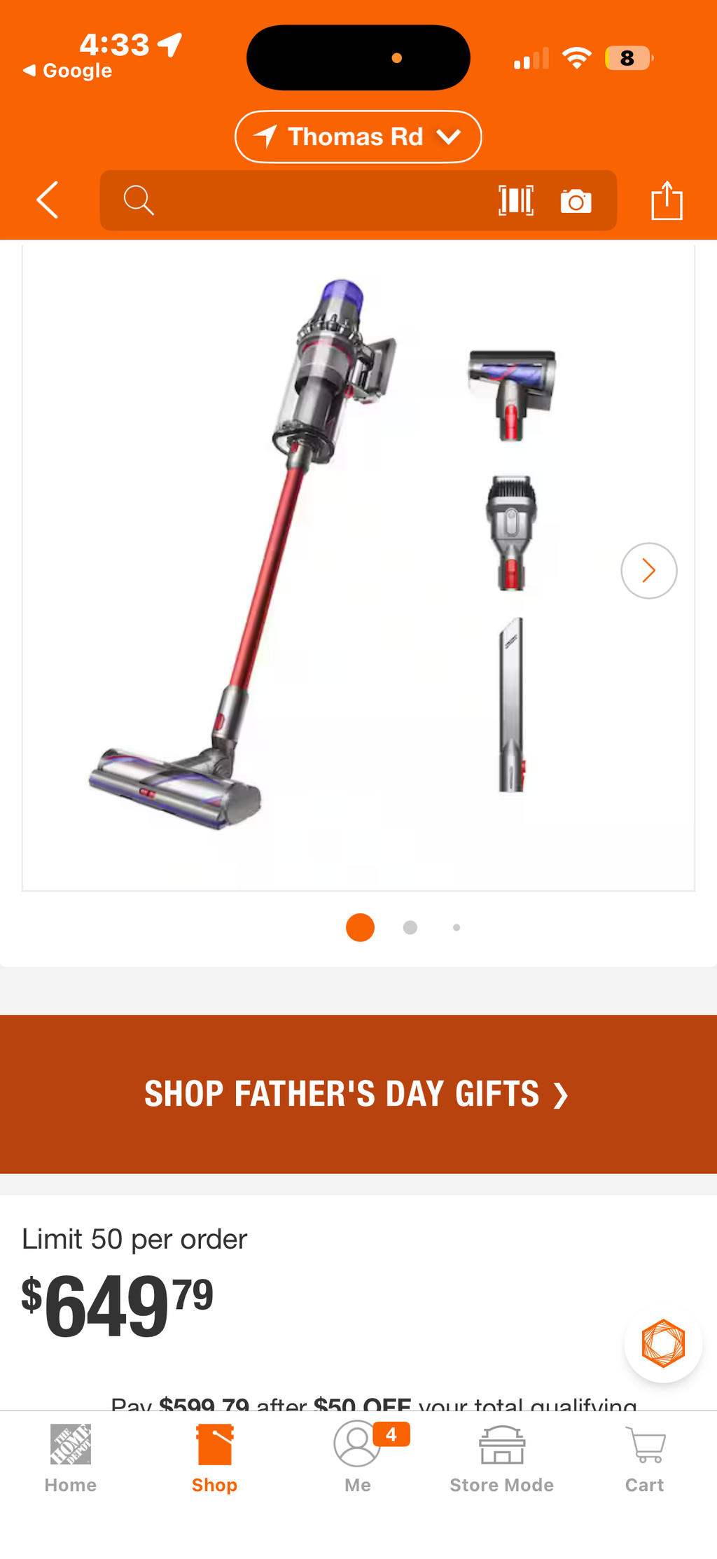 Dyson Outsize  Stick Vacuum (used )