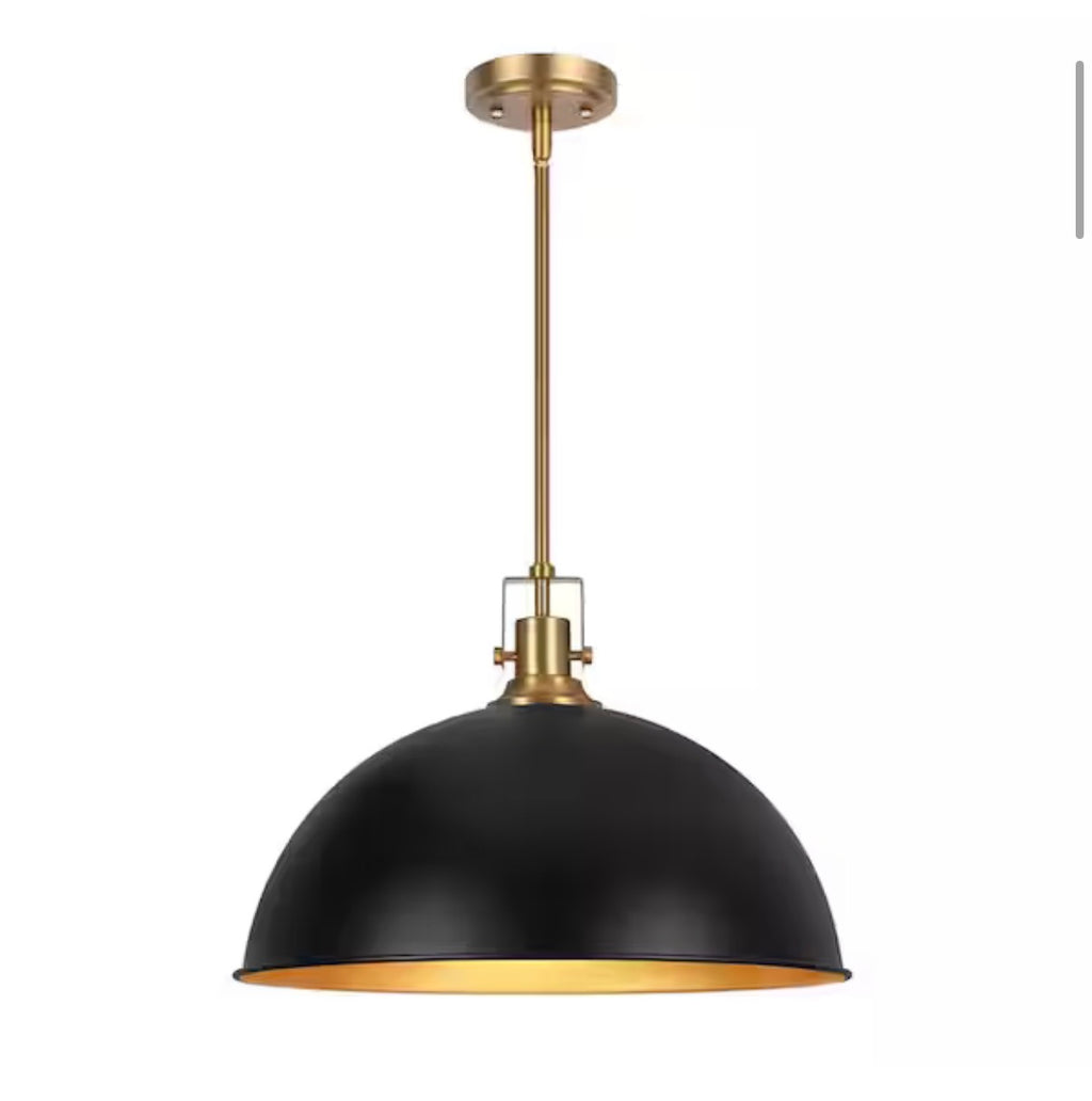 Industrial Single Pendant Light with Metal Dome Shade