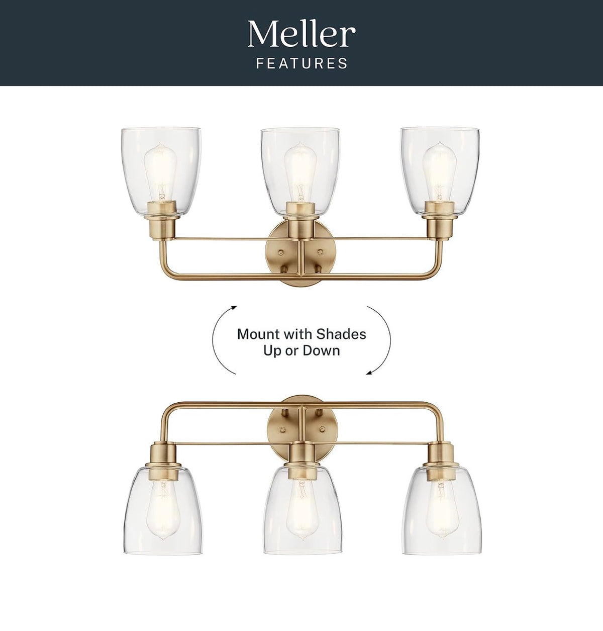 Kichler Meller 3-Light Industrial Vanity Light