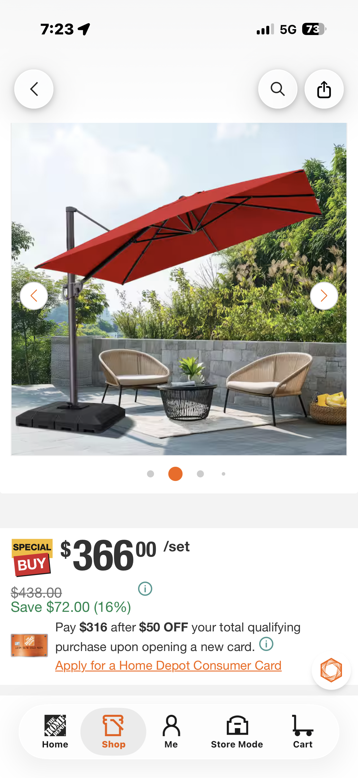 9 ft. x 11 ft. Aluminum Outdoor Cantilever umbrella