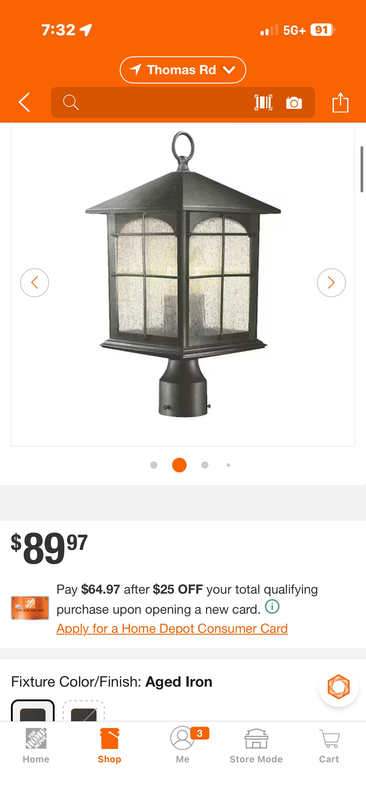 Home Decorators Collection Brimfield Outdoor Post Light