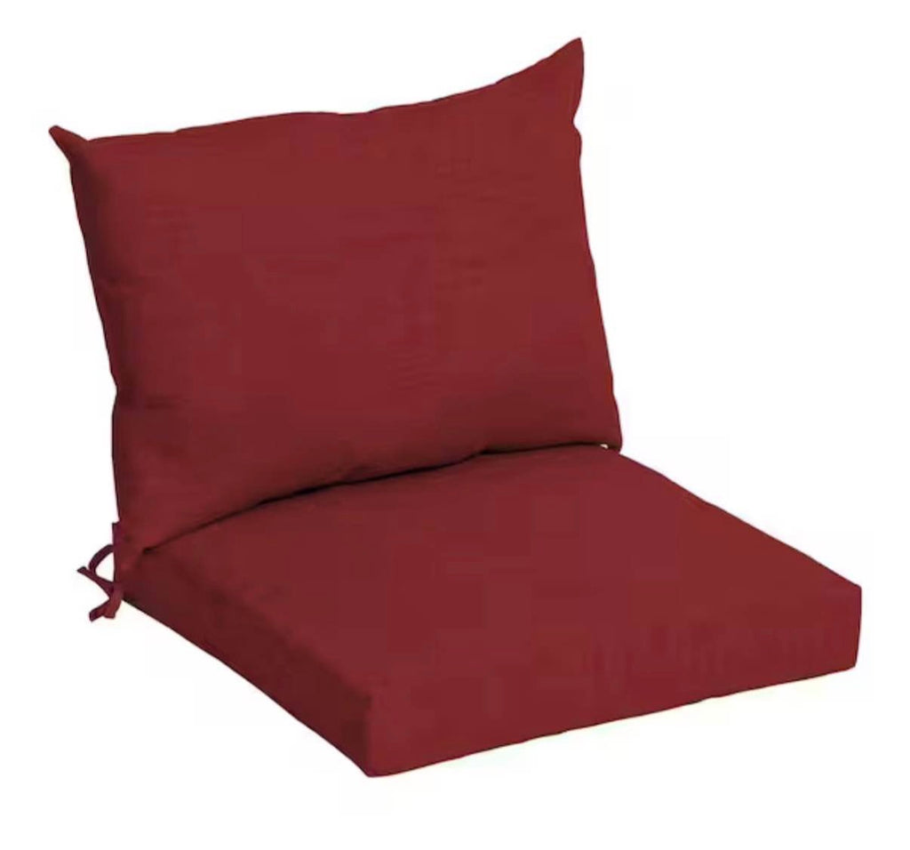 21 in. x 21 in. Ruby Red Leala Outdoor Dining Chair Cushion