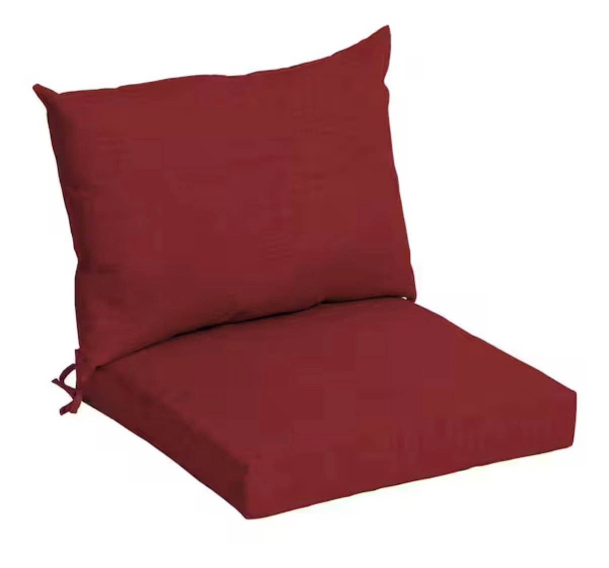 21 in. x 21 in. Ruby Red Leala Outdoor Dining Chair Cushion
