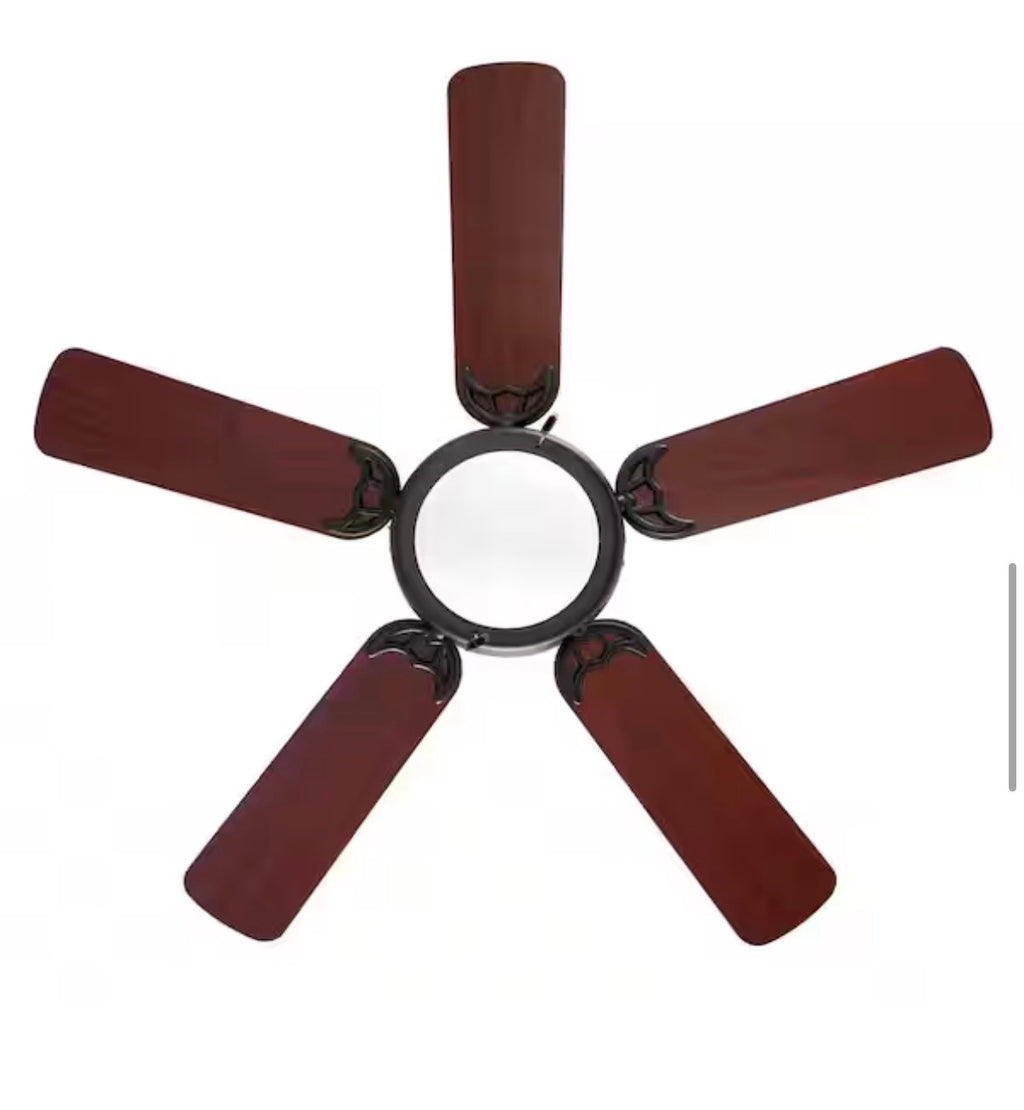 Hugger 44 in. LED Indoor Matte Black Ceiling Fan with Light Kit