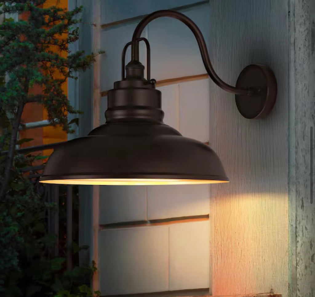 17.7 in. Outdoor  Oil Rubbed Bronze  Gooseneck Barn Light Sconce
