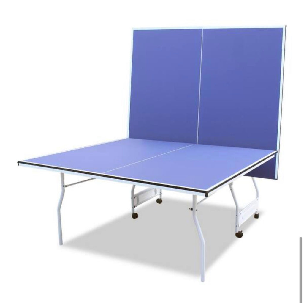 9 ft. Blue Table Tennis Table Foldable and Ping Pong Table Set