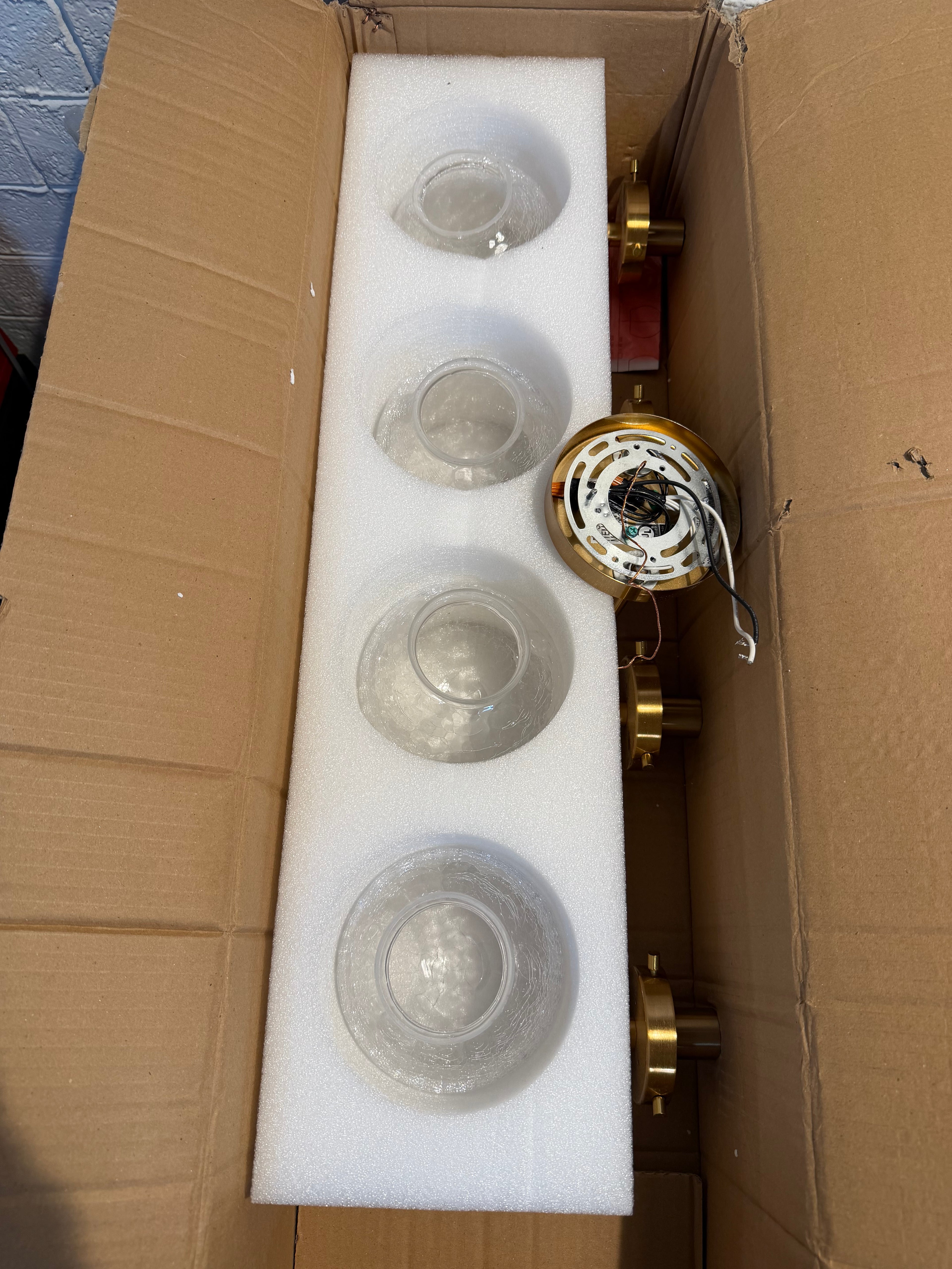 Lunary Modern 29.5 in. 4-Light Brass Vanity Light