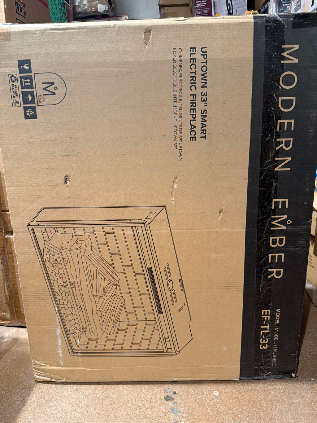 Uptown 33 in. Smart Electric Fireplace Wi-Fi and Remote Controlled