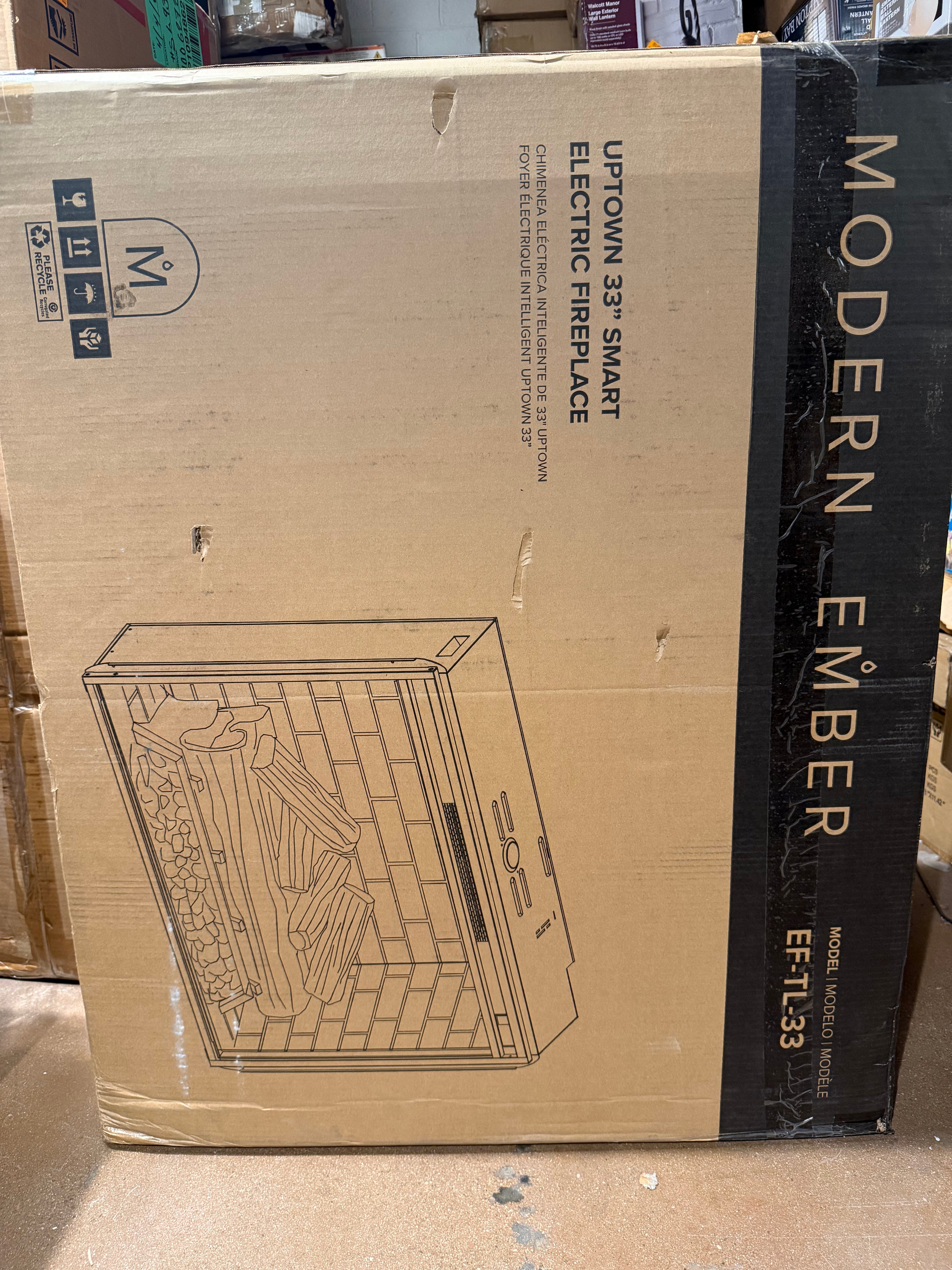 Uptown 33 in. Smart Electric Fireplace Wi-Fi and Remote Controlled