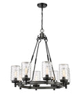 Z-Lite Tahoe Craftsman Ashen Barnboard 8 Light Outdoor Pendant