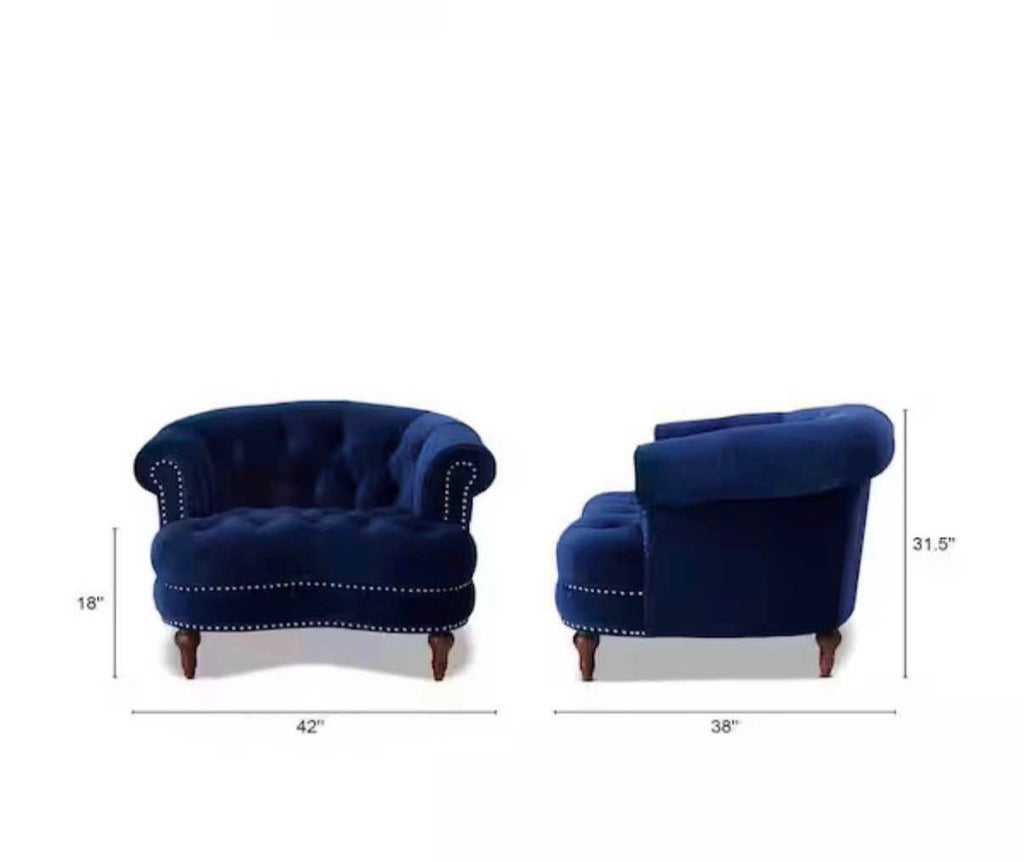 Jennifer Taylor La Rosa Navy Blue Accent Arm Chair