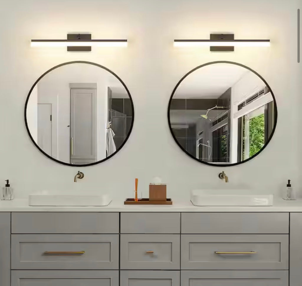 23.6 in. 1 Light Black Dimmable LED Vanity Light Bar