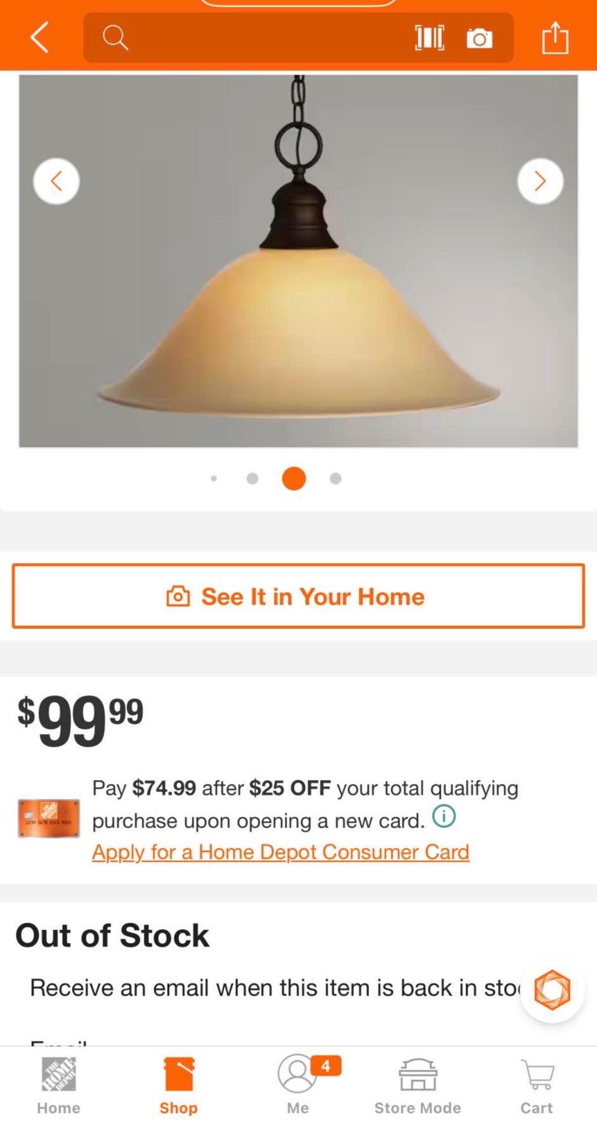 1-Light Mahogany Bronze Pendant Light