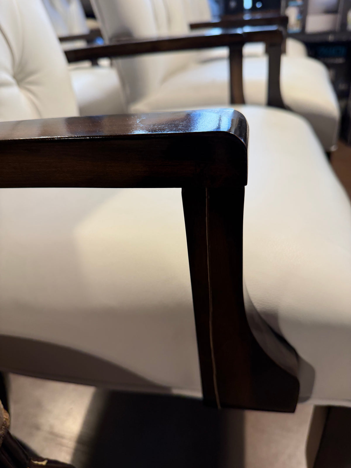 Davina Tufted Leather Arm Chair — White — $149 each ( used)